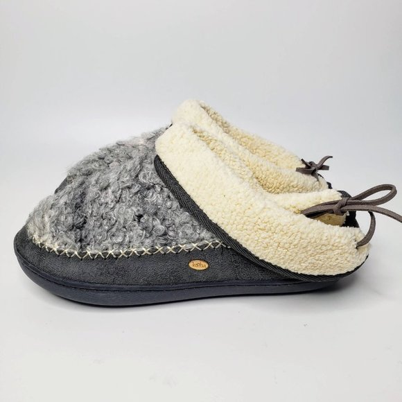 NWT Kooba Women’s Grey Boiled Wool Hard Bottom Slippers M - Picture 4 of 11